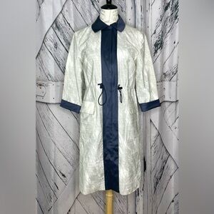 Simply Vera Wang Abstract Pattern Trench Coat Drawstring Waist S